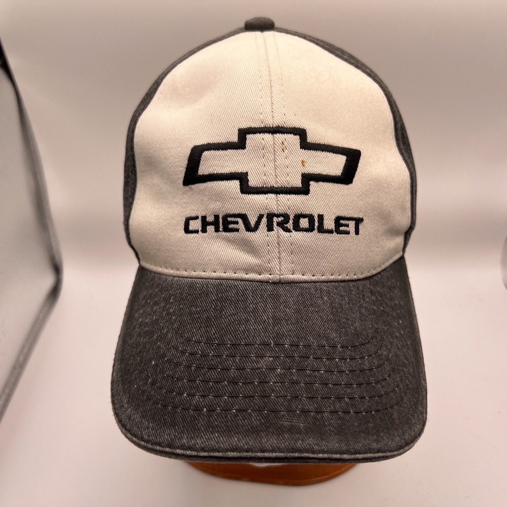 Chevrolet Bowtie Trucker Hat Gray White Snapback Cap Outdoor Cap OSFM